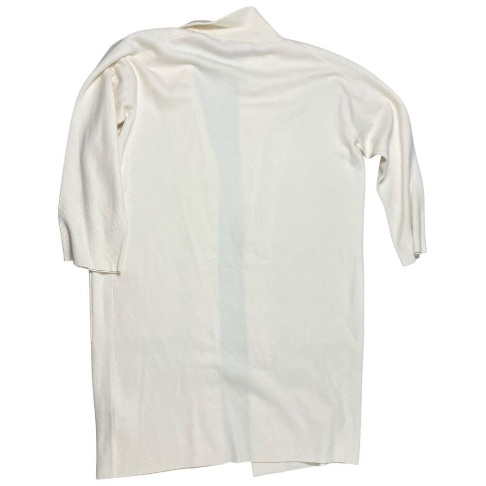 J Crew Cardigan Womens L White Open Front Ella Long Oversized Sweater - Picture 5 of 8